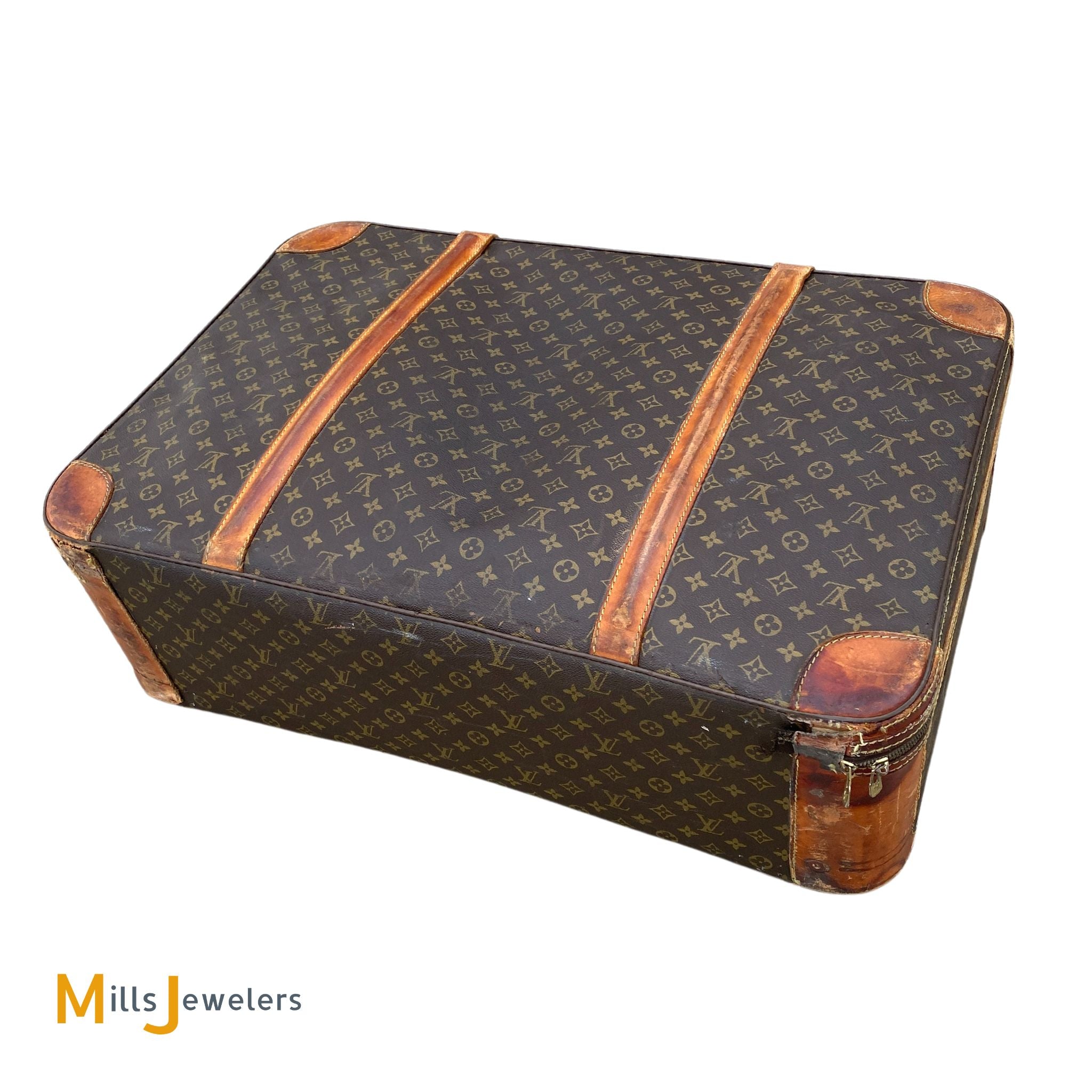 LOT:1746  Louis Vuitton Stratos 55 vintage suitcase in monogram ca