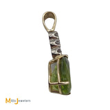 14K Gold Two-Tone 3.93ct Peridot 0.10cts Diamonds Pendant